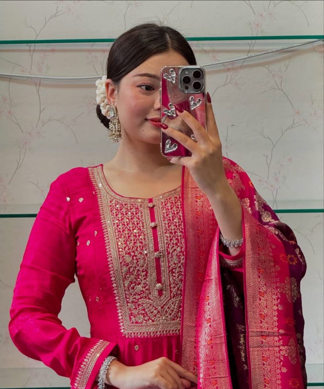 Maverick Fusion Anarkali Flared Kurti–Pant–Dupatta Set